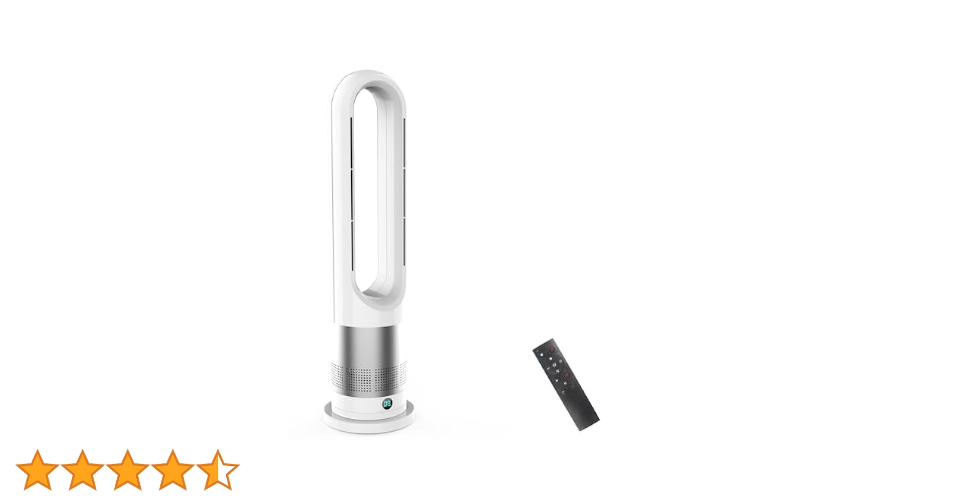 タワーファン 冷暖兼用 扇風機 静音 首振り リモコン付（ホワイト 56cm） Amazon | 扇風機【冷暖房兼用・羽なし】 タワーファン 8段階送風